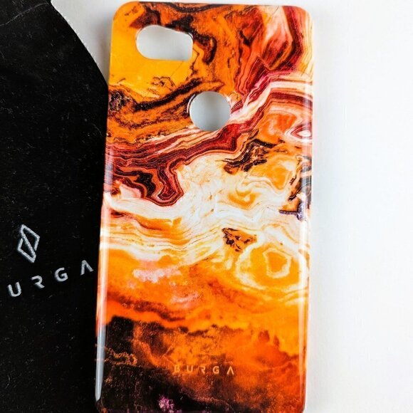 NEW Burga Pumpkin Spice Orange Marble Google Pixel 2XL Phone Case - Picture 3 of 4